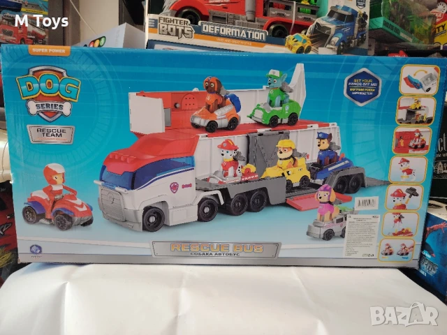 Голям комплект с автобус и кученца спасители – "Rescue Bus" (DOG Series), снимка 2 - Коли, камиони, мотори, писти - 50939625