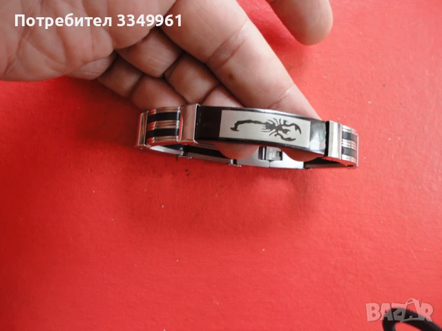 Страхотна гривна от медицинска стомана Скорпион с емайл, снимка 7 - Гривни - 51323988