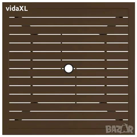 vidaXL Градинска маса, кафява, 81,5x81,5x72 см, стомана, снимка 2 - Градински мебели, декорация  - 56146661