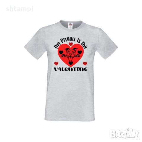 Мъжка тениска Свети Валентин My Pitbull Is My Valentine, снимка 2 - Тениски - 35715930