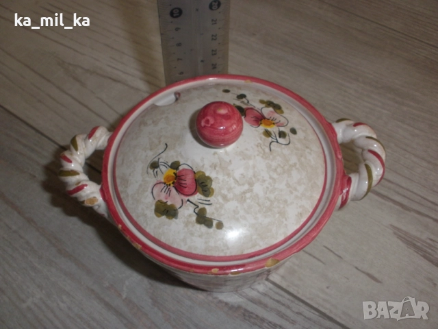 Захарница, глазирана керамика, снимка 7 - Сервизи - 52916009