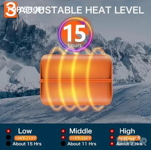 INNOPAW 2-в-1 Преносими Акумулаторни магнитни нагреватели за ръце/2x5000mAh PowerBank/3 степени, снимка 5 - Външни батерии - 49308565
