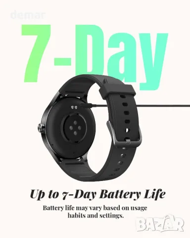 Смарт часовник TOOBUR за жени, Android и iOS, отговаряне/осъществяване на повиквания, IP68, черен, снимка 9 - Смарт часовници - 50256822