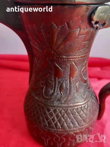 Стар ОСМАНСКИ Бронзов Ибрик , Кана,Кафеник, снимка 2 - Антикварни и старинни предмети - 56318139