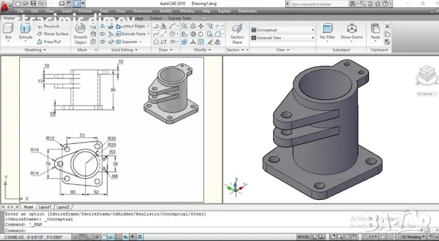 Изработка на 2D чертежи и 3D модели – AutoCAD и SolidWorks, снимка 2 - Други услуги - 55990240