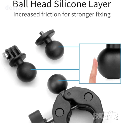 SOONSUN Супер скоба за закрепване с двойни 360° сферични глави и държач за телефон, снимка 4 - Селфи стикове, аксесоари - 51718600