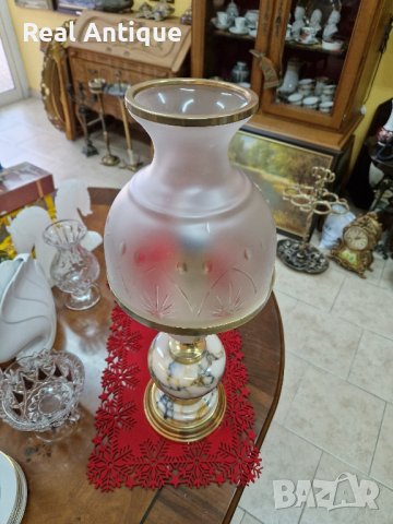 Уникална антикварна белгийска нощна лампа бронз и цветен мрамор , снимка 8 - Антикварни и старинни предмети - 41978379