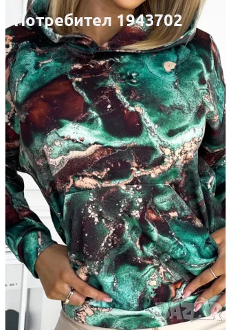 Цветен дамски суичър с качулка 390-2, снимка 4 - Суичъри - 48287541