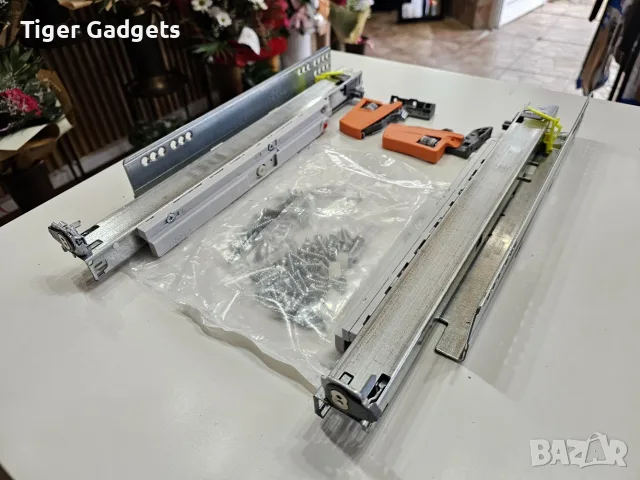 BLUM MOVENTO TIP-ON 760H 400mm – пълен изтеглящ механизъм 40kg с куплунги и монтажен комплект, снимка 2 - Куки, стопери и механизми - 56104206