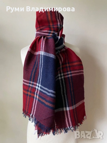 Мъжки, кариран шал от 100 % кашмир/ вълна, снимка 2 - Шалове - 48382070