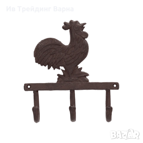 Тройна чугунена закачалка ПЕТЕЛ - символ на дома