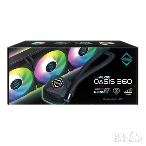 Iceberg Thermal IceFLOE Oasis 360 AIO CPU Водно охлаждане/ARGB Gen2 Fan, снимка 2 - Други - 52795481