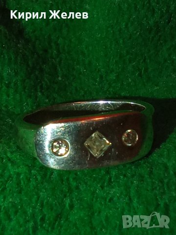 НЕЖЕН и СТИЛЕН с 3 ФАСЕТИРАНИ КАМЪКА ЦИРКОН СРЕБЪРЕН ПРЪСТЕН 925 ПРОБА СРЕБРО АРТ 11920