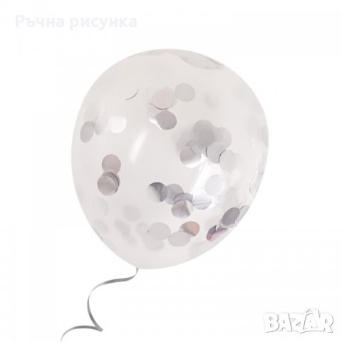 Балони - Прозрачен с конфети /100 броя/, снимка 2 - Декорация за дома - 34389002