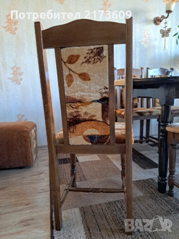 Масивен дървен стол, трапезен - 6 бр., снимка 2 - Столове - 52586451