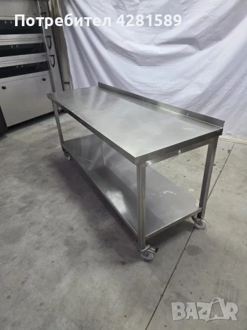 Немска работна маса от неръждаема стомана, снимка 2 - Други машини и части - 53656787