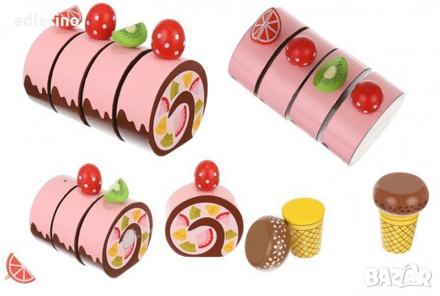 Детска игра Кутия със сладости, игра със сладкиши, игра кондитор, дървена, много сладкиши, снимка 14 - Играчки за стая - 34165127