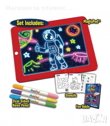 ДЕТСКИ СВЕТЕЩ МАГИЧЕСКИ ТАБЛЕТ ЗА РИСУВАНЕ MAGIC SKETCH PAD - код 2650, снимка 6 - Рисуване и оцветяване - 34165504