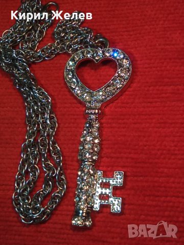 СКЪПОЦЕННО ПОСРЕБРЕНО КЛЮЧЕ - ПЕНДАНТ АРТ НУВО СТИЛ ВИСУЛКА с КРАСИВА ВЕРИЖКА 12604, снимка 8 - Колиета, медальони, синджири - 35364253