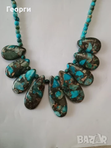 Огърлица от морски седимент яспис, снимка 4 - Колиета, медальони, синджири - 51201882