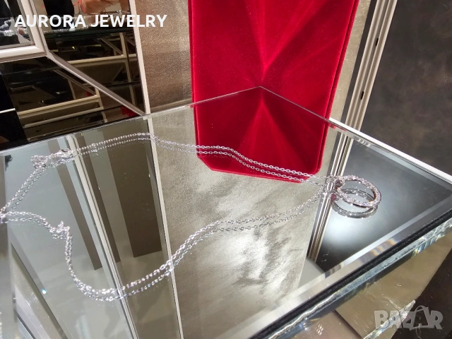 CARTIER Nail Juste un Clou Silver Paved Diamonds Дамско Колие Пирон, снимка 10 - Колиета, медальони, синджири - 53239105