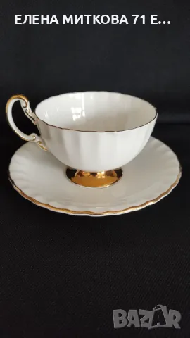 Двоен сет за чай/дълго кафе от костен английски порцелан, снимка 1
