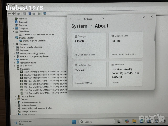 13.3 Dell 7320 Carbon`Core i5-1145G7/16GB RAM/256GB SSD/Бат 7ч, снимка 9 - Лаптопи за работа - 53526902