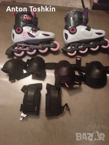 Ролери за момиче 34-36 + комплект протектори, снимка 5 - Ролери, кънки - 53662536