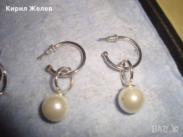 КОМПЛЕКТ АРТ СРЕБРИСТИ ПЕРЛЕНИ ОБЕЦИ и ПРЪСТЕН 26202, снимка 5 - Бижутерийни комплекти - 36064072