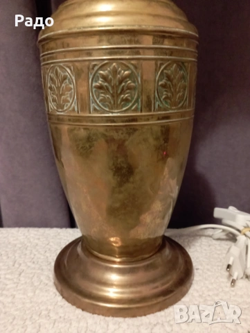 Комплект от две много големи старинни месингови лампи - лампа, снимка 3 - Антикварни и старинни предмети - 47967039