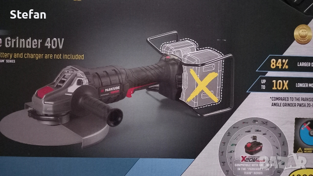 Мощен Акумулаторен Ъглошлайф PARKSIDE, снимка 6 - Ъглошлайфи - 52641862