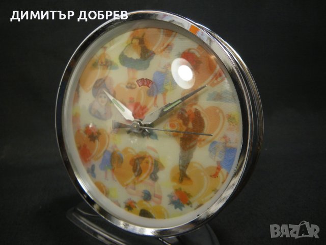 СТАР РЕТРО СОЦ КИТАЙСКИ МЕХАНИЧЕН НАСТОЛЕН ЧАСОВНИК БУДИЛНИК, снимка 3 - Антикварни и старинни предмети - 41142042