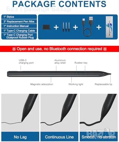 Нов Сензитивен стилус за рисуване писане Chromebook Amazon Fire Max 11, снимка 7 - Друга електроника - 48199790