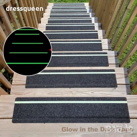 4857 Противоплъзгащи ленти за стъпала с фосфоресциращ елемент и силна абразия, снимка 2 - Други стоки за дома - 53709812