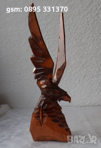 24 см Орел, фигура, птица дърворезба, пластика, статуетка, снимка 6 - Статуетки - 39749300