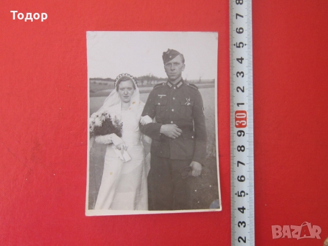 Стара немска снимка войник 3 Райх Сватба 