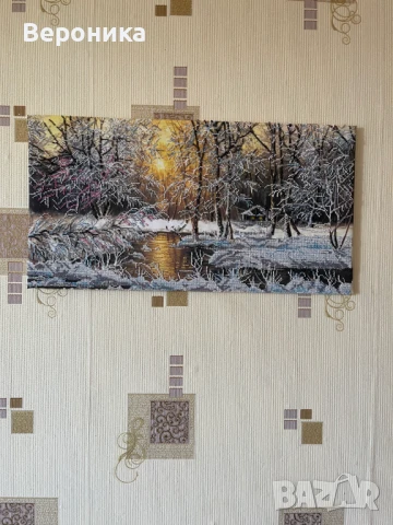 Ушит нов гоблен с чешки мъниста "Скреж"