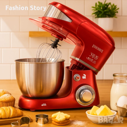 Многофункционален планетарен миксер с иноксова купа 5.5L Royalty Line RL-PKM1600, снимка 4 - Миксери - 51860539