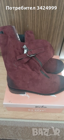 дамски боти цвят бордо, снимка 2 - Дамски боти - 52713000