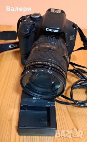 Canon 600d + 24-105mm f4 L USM + HOYA UV filter + Battery Grip, снимка 2 - Фотоапарати - 49026472