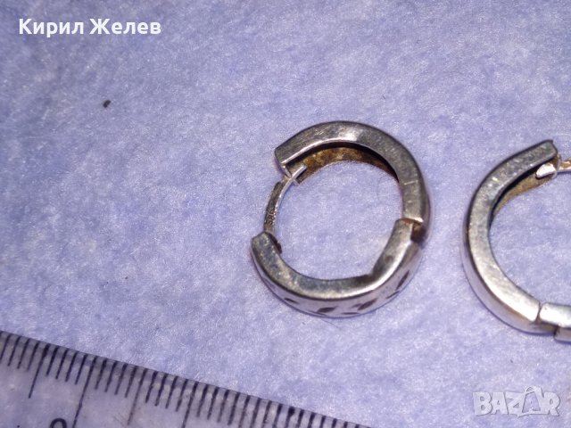 СТАРИ РЪЧНО ФЛОРАЛНО ОРНАМЕНТИРАНИ АРТ ДЕКО СРЕБЪРНИ ОБЕЦИ АНГЛИЯ СРЕБРО 925 МАЙСТОРСКИ 38696, снимка 9 - Обеци - 41730288