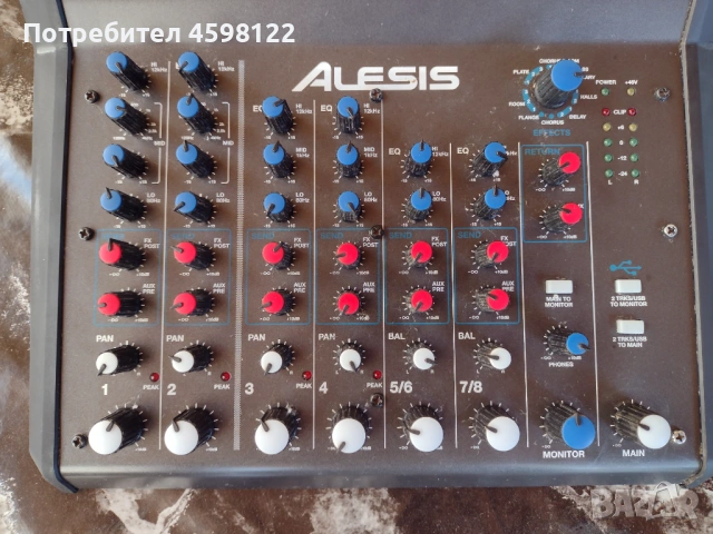 Аудио миксек Alesis Multimix 8 USB FX, снимка 3 - Ресийвъри, усилватели, смесителни пултове - 53782068
