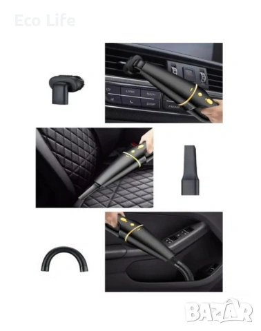 Безкабелна прахосмукачка за колата, дома или офиса с 5 различни приставки , снимка 6 - Прахосмукачки - 53658358