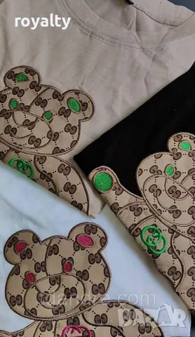Памучни дамски тениски Gucci, снимка 3 - Тениски - 49883678