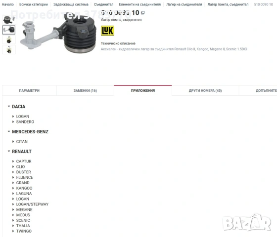 Лагер помпа LuK 510 0090 10 за 1.5 dci Рено и Дачия, снимка 8 - Части - 53803462