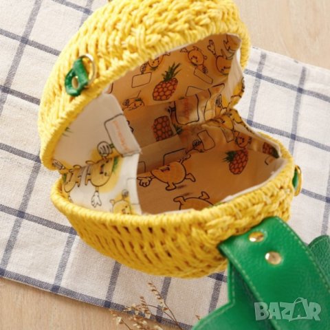 Малка ратанова чантичка Pineapple, снимка 10 - Чанти - 41477385