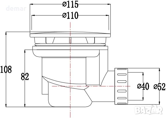 Sandy Beach Сифон за отпадни води 90 мм диаметър, снимка 2 - ВИК - 42493736