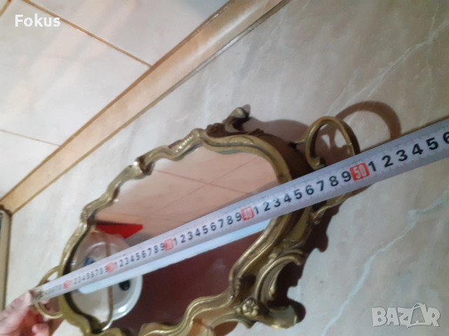 Стар голям масивен бароков поднос - бронз, огледало, снимка 6 - Антикварни и старинни предмети - 53286102