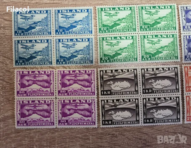 Исландия 1934 Въздушна поща MNH карета пълна серия, снимка 2 - Филателия - 50228848