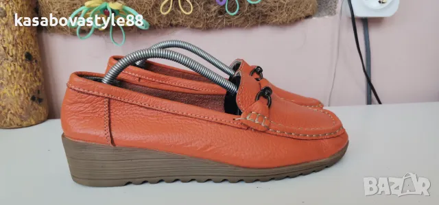 Оранжеви Обувки, мокасини 38н.Естествена кожа , снимка 10 - Дамски ежедневни обувки - 49474683